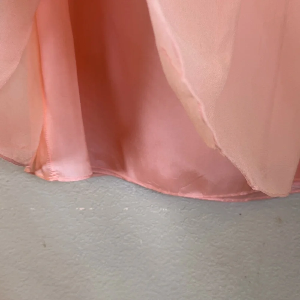 Banana Republic Silk Pleated Sheer Pastel Pink Feminine Cottagecore Skirt 14